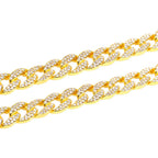 Hip Hop Iced Out Thick Heavy Punk Chunky Curb Cuban Rhinestone Gold Chain Necklace Men