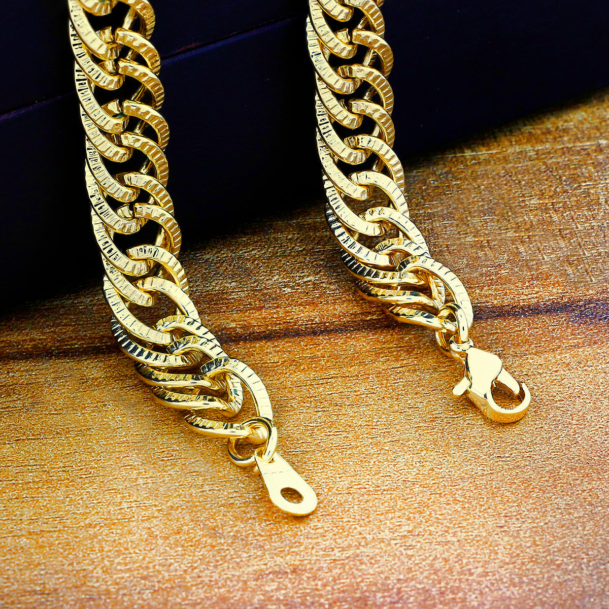 Stylish Curb 18K Gold 316L Stainless Steel 20" Chain Necklace Men