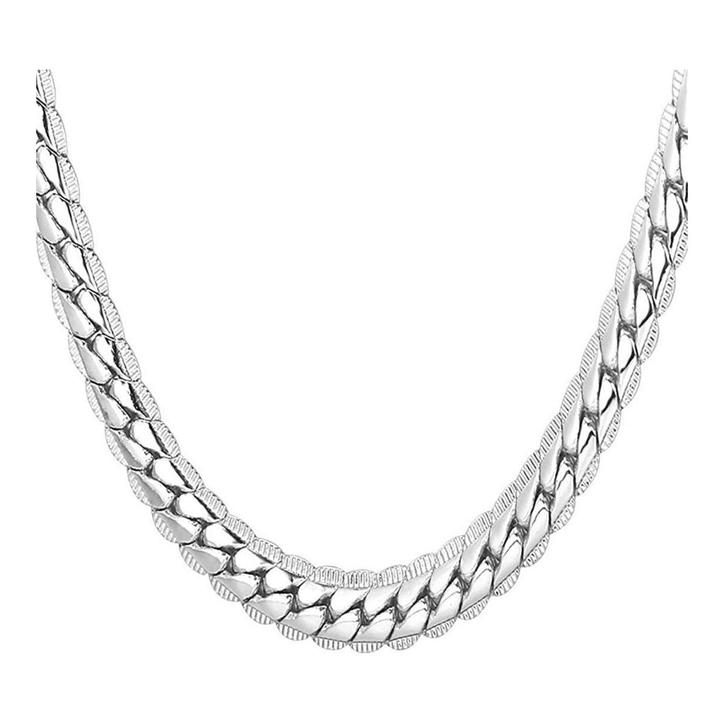 Classic Curb Silver 316L Stainless Steel 24" Chain Necklace Men Bulk