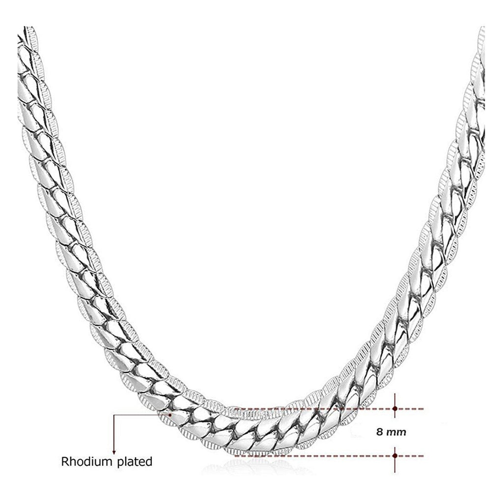 Classic Curb Silver 316L Stainless Steel 24" Chain Necklace Men Bulk