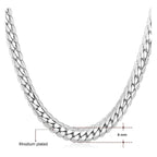 Classic Curb Silver 316L Stainless Steel 24" Chain Necklace Men Bulk