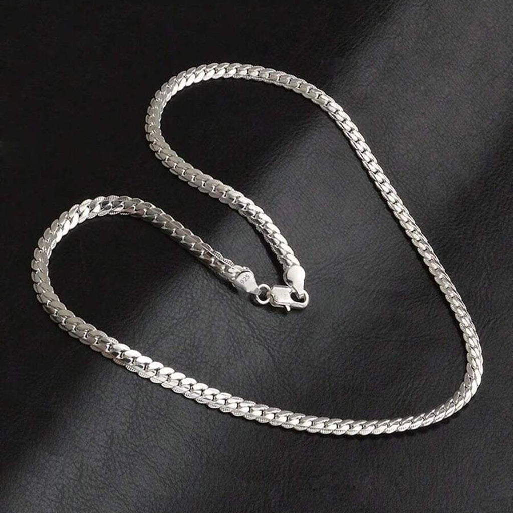 Classic Curb Silver 316L Stainless Steel 24" Chain Necklace Men Bulk