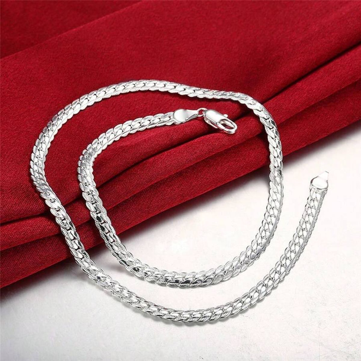 Classic Curb Silver 316L Stainless Steel 24" Chain Necklace Men Bulk Main image