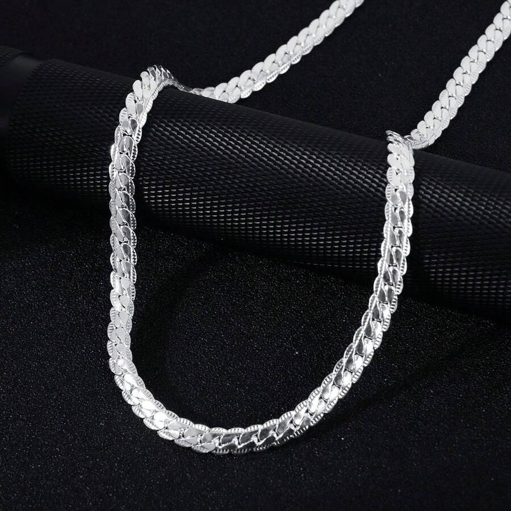 Classic Curb Silver 316L Stainless Steel 24" Chain Necklace Men Bulk