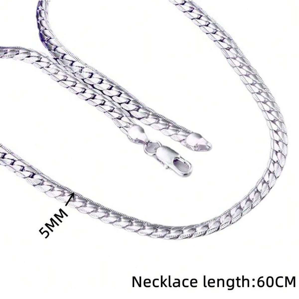Classic Curb Silver 316L Stainless Steel 24" Chain Necklace Men Bulk