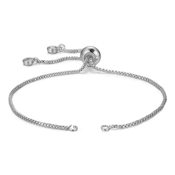 Silver Slim Box Slider Extender Chain Accessory Bracelet Bulk Main image