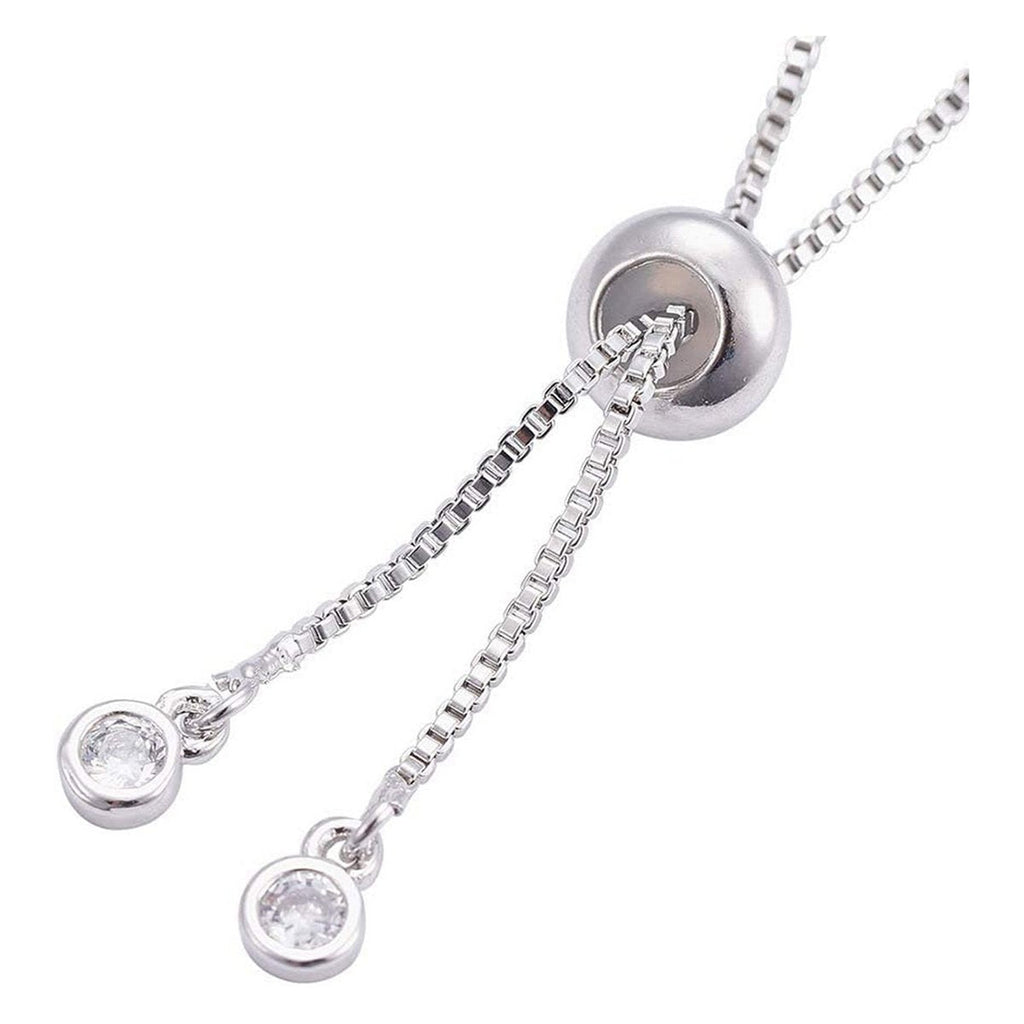 Silver Slim Box Slider Extender Chain Accessory Bracelet Bulk