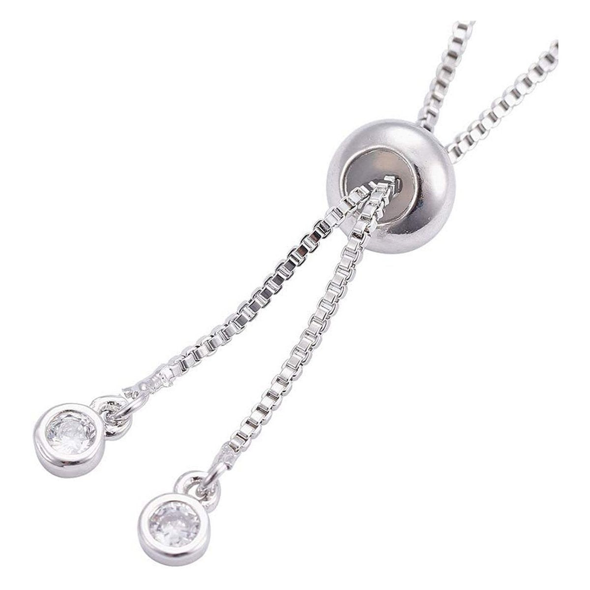 Silver Slim Box Slider Extender Chain Accessory Bracelet Bulk