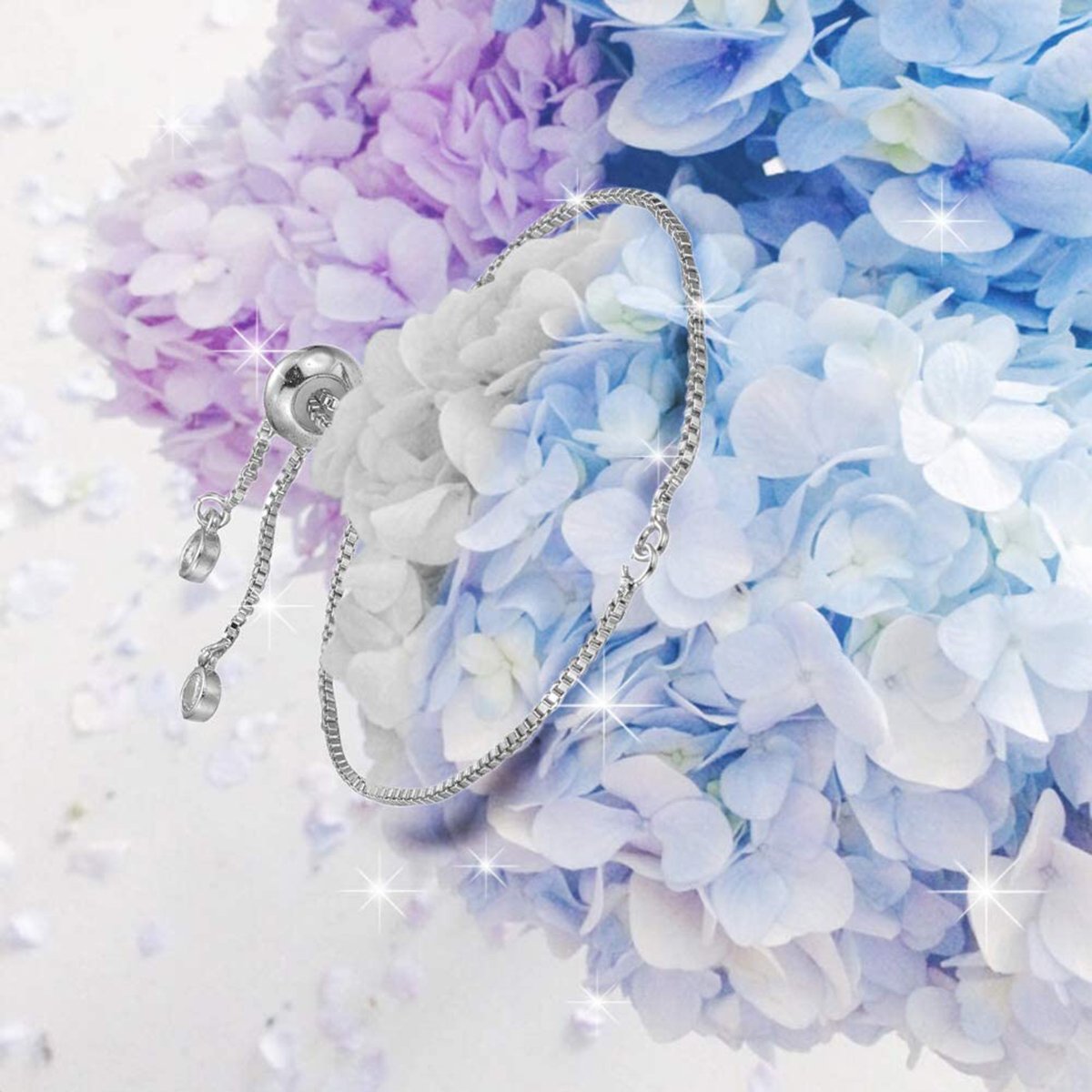 Silver Slim Box Slider Extender Chain Accessory Bracelet Bulk