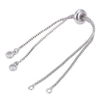 Silver Slim Box Slider Extender Chain Accessory Bracelet Bulk