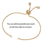 Gold Slim Box Slider Adjustable Extender Chain Accessory Bracelet