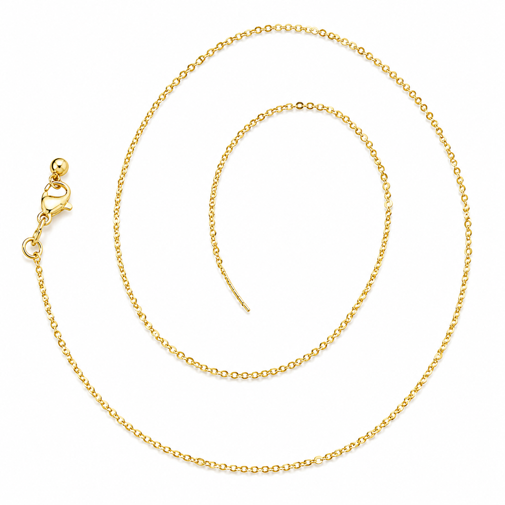Slim Link Copper 18K Gold Chain Necklace For Women "18 Bulk