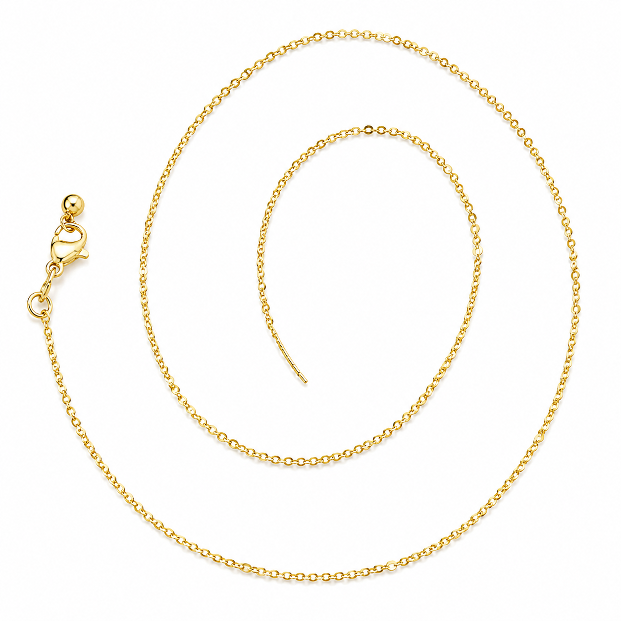 Slim Link Copper 18K Gold Chain Necklace For Women "18 Bulk