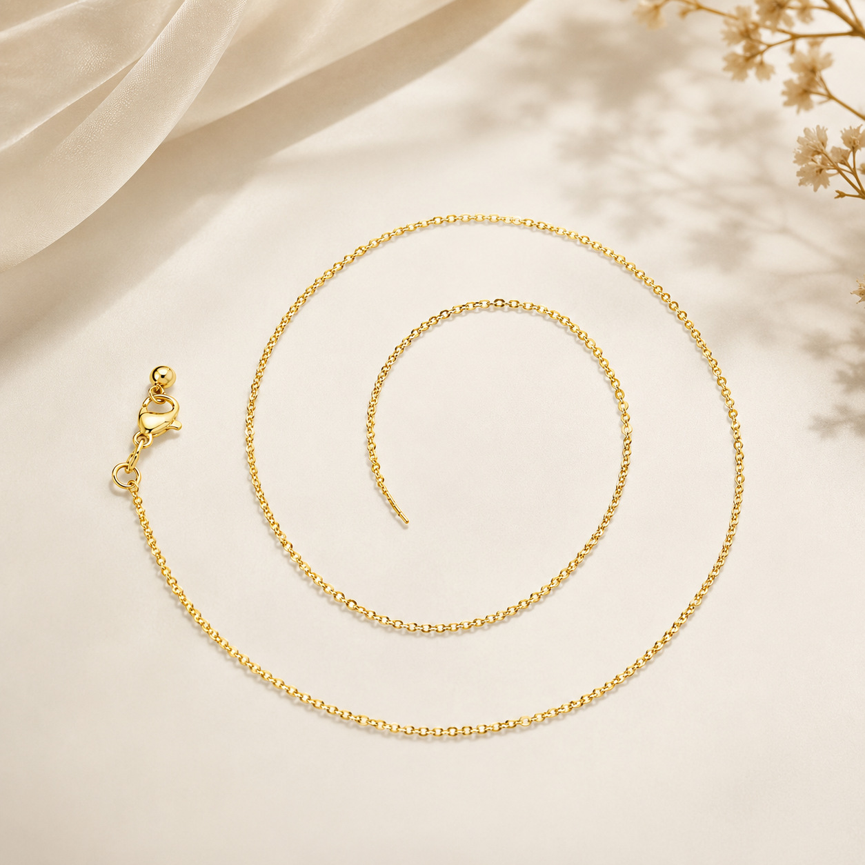 Slim Link Copper 18K Gold Chain Necklace For Women "18 Bulk