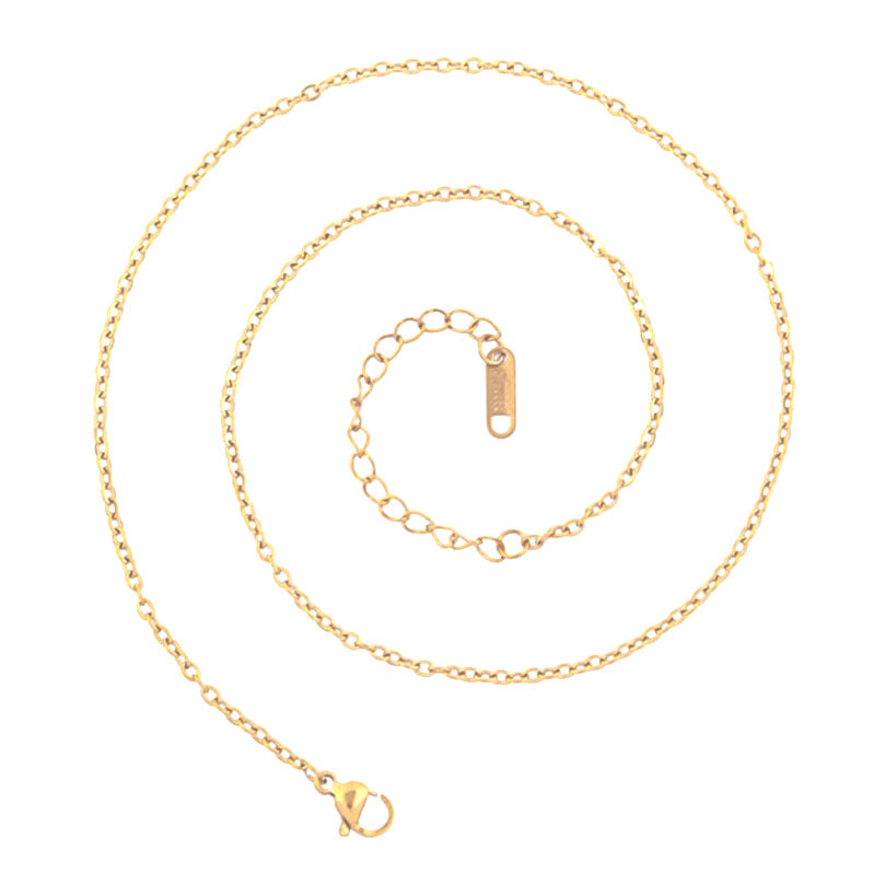 Slim Link Copper 18K Gold Chain Necklace For Women "18 Bulk