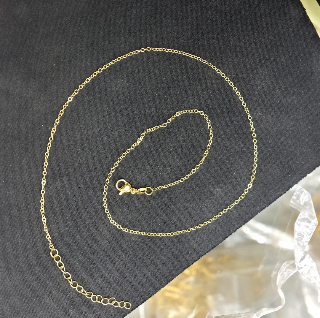 Slim Link Copper 18K Gold Chain Necklace For Women "18 Bulk Main image