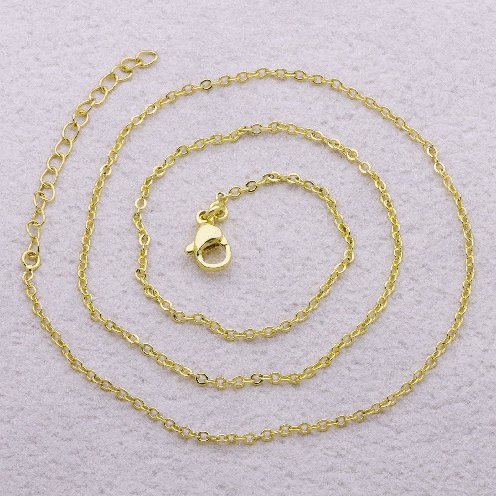 Slim Link Copper 18K Gold Chain Necklace For Women "18 Bulk Secondary image