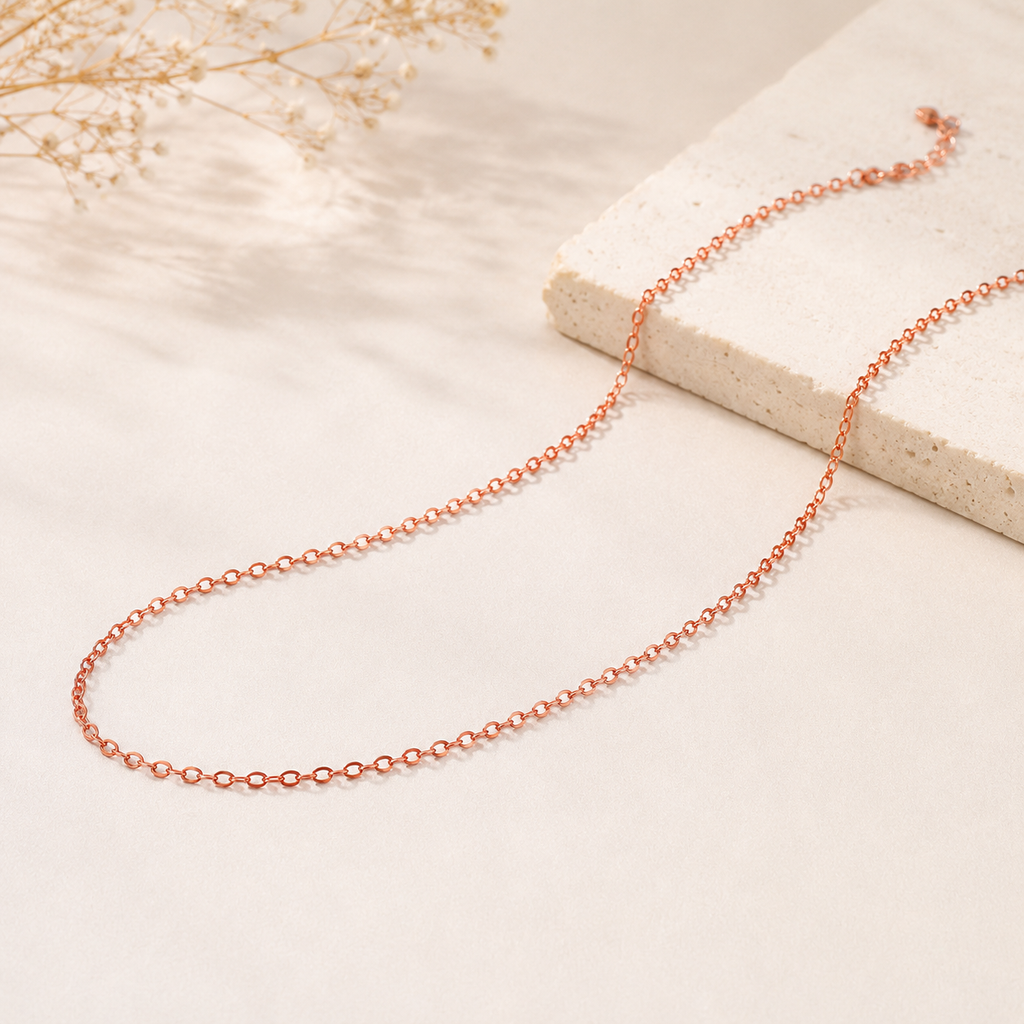Copper Rose Gold Slim Link Chain For Women Bulk