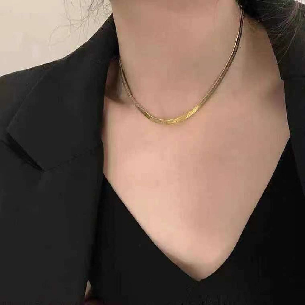 Slim Snake Silver Stainless Steel Necklace Chain For Women Bulk
