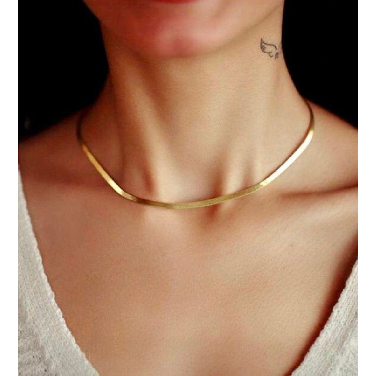 Slim Snake Silver Stainless Steel Necklace Chain For Women Bulk