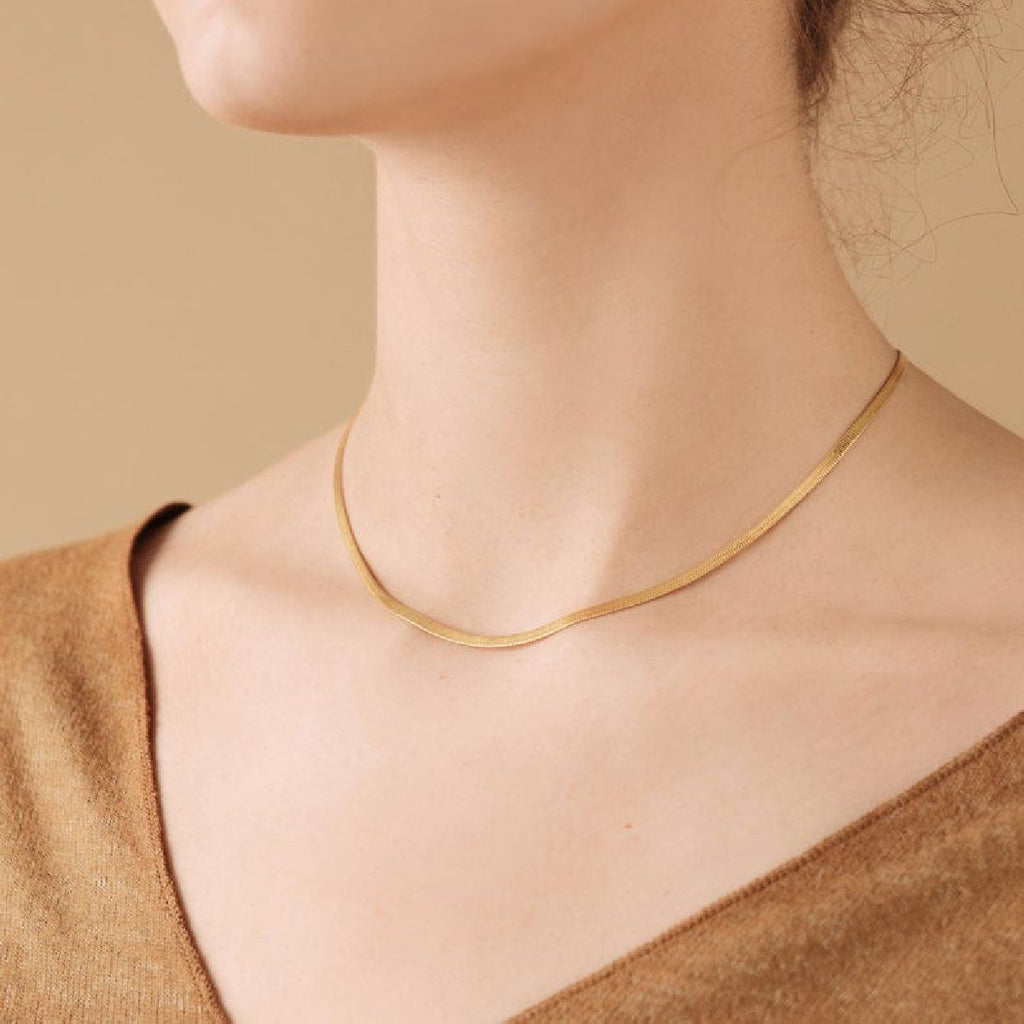 Slim Snake Silver Stainless Steel Necklace Chain For Women Bulk