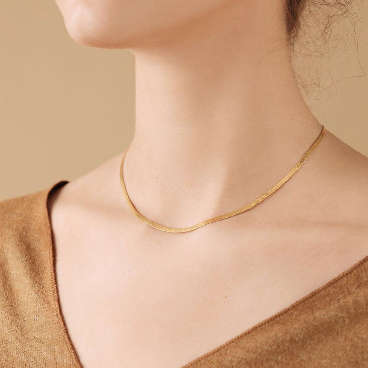 Slim Snake Silver Stainless Steel Necklace Chain For Women Bulk