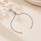 Box Glossy Silver Adjustable Slider Bracelet For Women Bulk