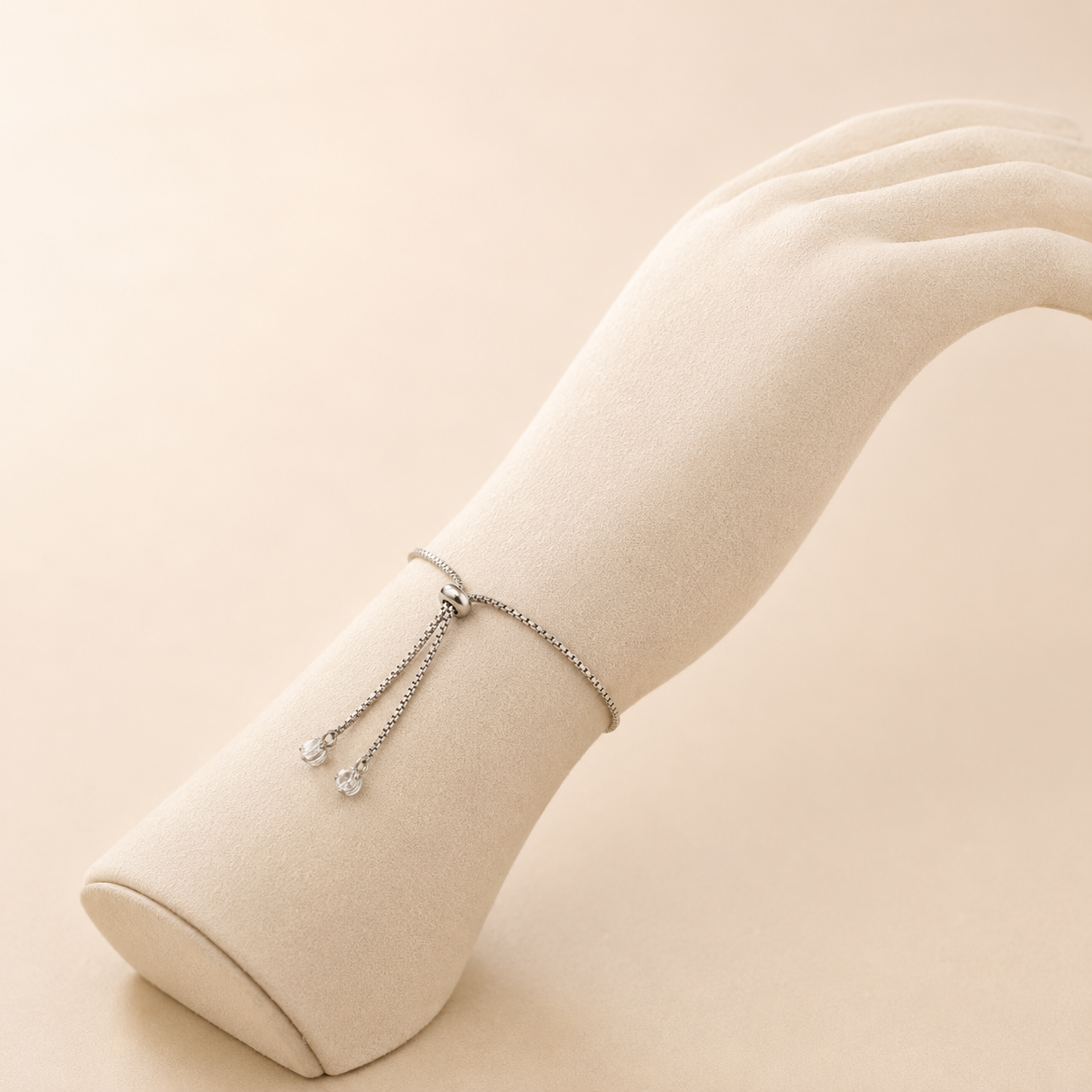 Box Glossy Silver Adjustable Slider Bracelet For Women Bulk