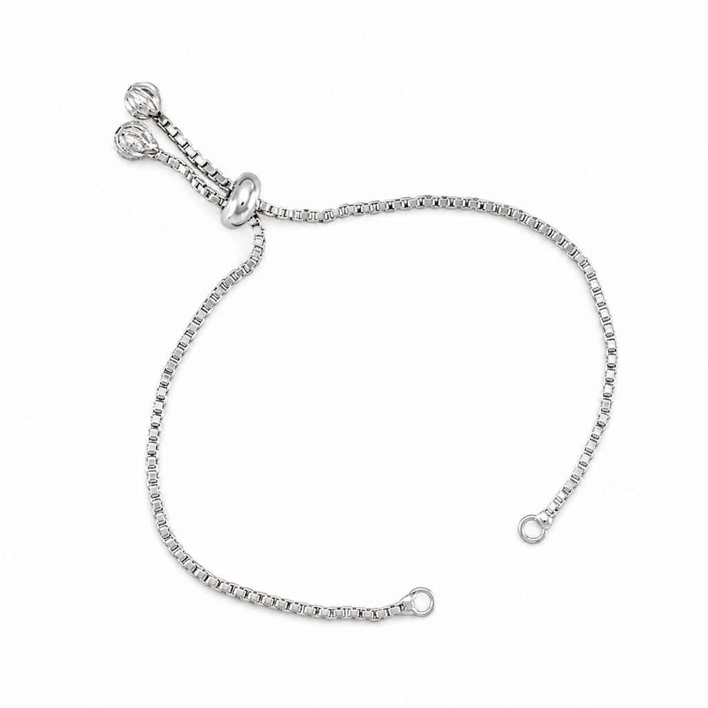 Box Glossy Silver Adjustable Slider Bracelet For Women Bulk