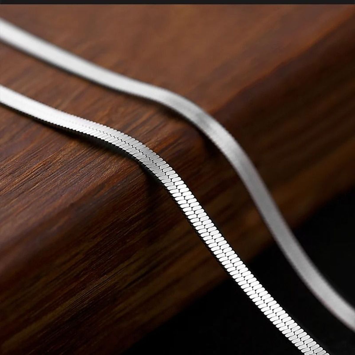 Slim Snake Silver Stainless Steel Necklace Chain For Women Bulk