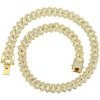 Alloy Cubic Zirconia Gold Cuban Miami Hip Hop Iced Out Chain Men Bulk