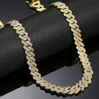 Alloy Cubic Zirconia Gold Cuban Miami Hip Hop Iced Out Chain Men Bulk