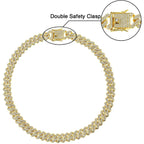 Alloy Cubic Zirconia Gold Cuban Miami Hip Hop Iced Out Chain Men Bulk