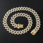 Alloy Cubic Zirconia Gold Cuban Miami Hip Hop Iced Out Chain Men Bulk