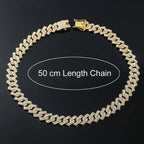 Alloy Cubic Zirconia Gold Cuban Miami Hip Hop Iced Out Chain Men Bulk