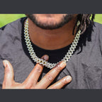 Alloy Cubic Zirconia Gold Cuban Miami Hip Hop Iced Out Chain Men Bulk