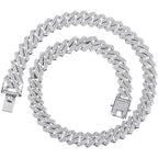Alloy Cubic Zirconia Silver Cuban Miami Hip Hop Iced Out Chain Bulk