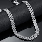 Alloy Cubic Zirconia Silver Cuban Miami Hip Hop Iced Out Chain Bulk