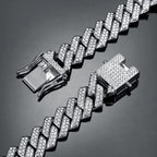 Alloy Cubic Zirconia Silver Cuban Miami Hip Hop Iced Out Chain Bulk