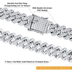 Alloy Cubic Zirconia Silver Cuban Miami Hip Hop Iced Out Chain Bulk