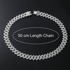 Alloy Cubic Zirconia Silver Cuban Miami Hip Hop Iced Out Chain Bulk