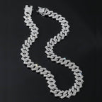 Alloy Cubic Zirconia Silver Cuban Miami Hip Hop Iced Out Chain Bulk