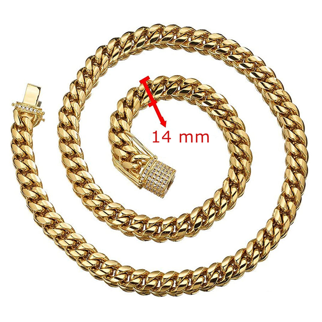 Hip Hop Iced Out Alloy Cuban Curb Silver Rhinestone Studded Chunky Necklace Chain 18" Men