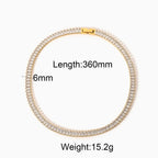 Hip Hop Iced Out Baguette Cubic Zirconia 18K Gold Necklace Chain Bulk