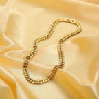 Hip Hop Iced Out Baguette Cubic Zirconia 18K Gold Necklace Chain Bulk