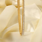 Hip Hop Iced Out Baguette Cubic Zirconia 18K Gold Necklace Chain Bulk