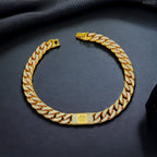 Hip Hop Iced Out Alloy Cuban Silver Stainless Steel Rhinestone Curb Engrave Chain 18" For Men