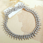 Hip Hop Iced Out Alloy Cuban Lightning Curb Gold Rhinestone Studded Chunky Necklace Chain 18"