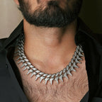 Hip Hop Iced Out Alloy Cuban Lightning Curb Gold Rhinestone Studded Chunky Necklace Chain 18"