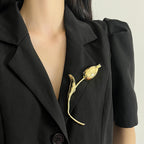Multi Color Tulip Bloom Gold Silver Plated Enamel Brooch For Women Bulk